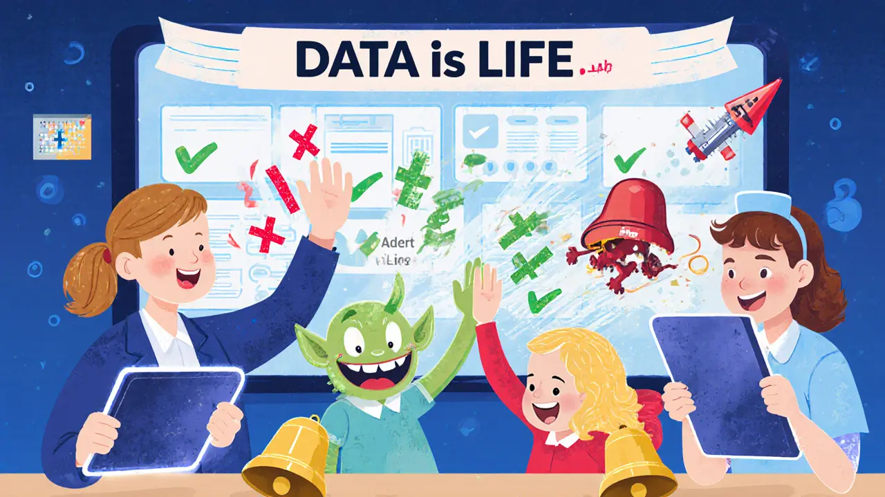 Учителя и персонал высокопяют, изгоняя цифровых гоблинов, а дашборд светится зеленым.