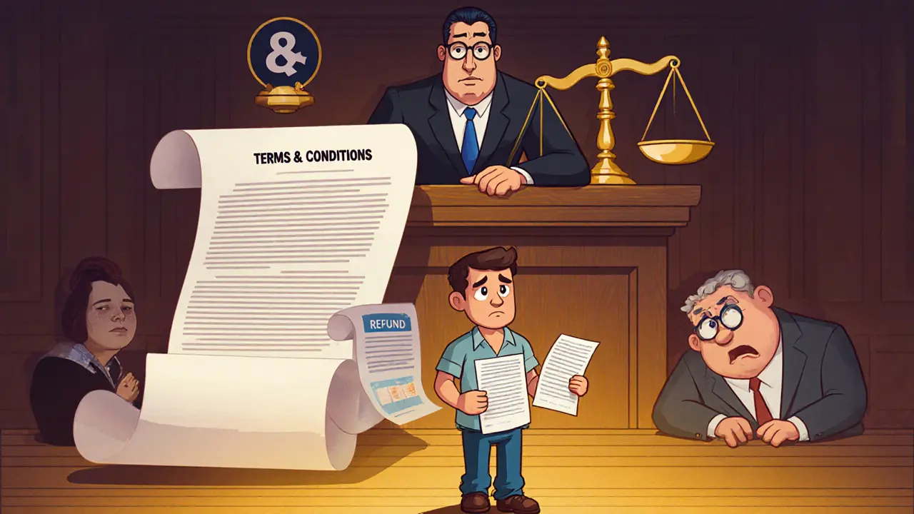 Покупатель в суде представляет доказательства, а продавец пытается спрятаться за условиями.