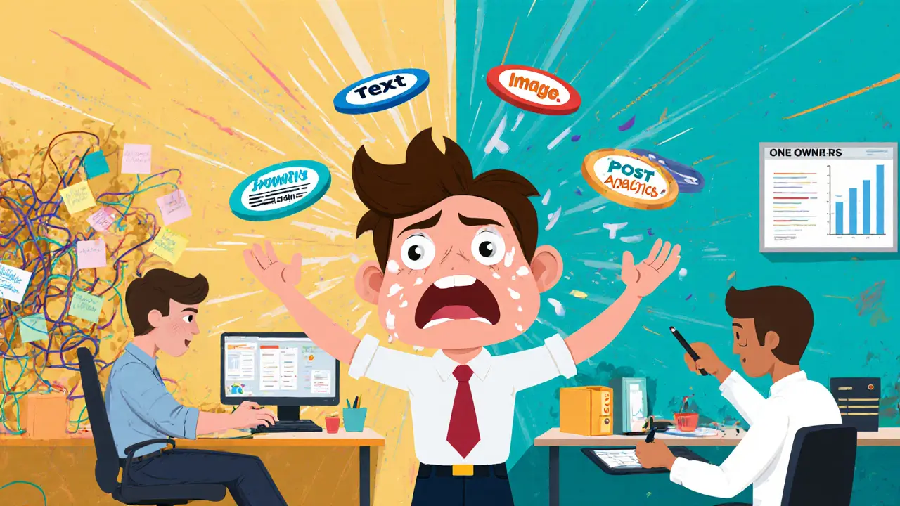 Один сотрудник перегружен задачами, в то время как чётко организованная команда работает эффективно.