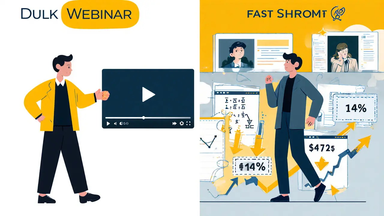 Сравнение: скучная загрузка вебинара vs. энергичная распаковка в формате Reels.