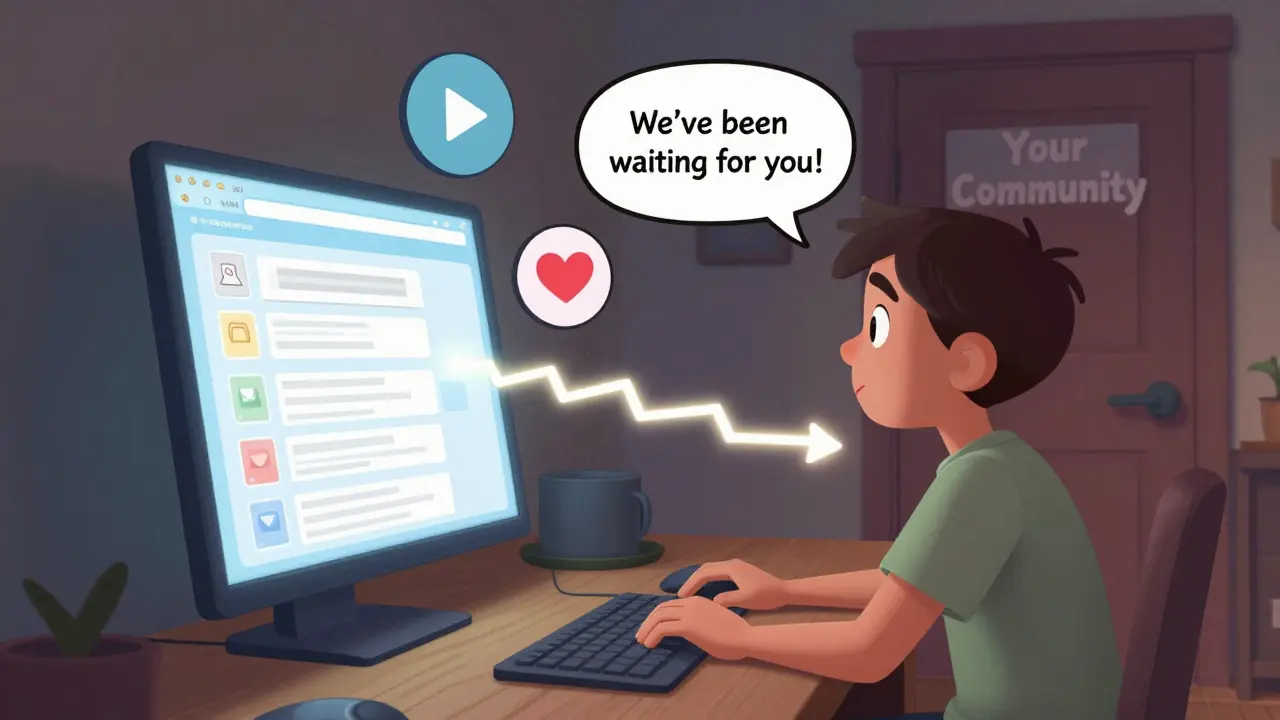 Пользователь смотрит на письмо, из которого выходят анимированные подсказки и призывы к действию.