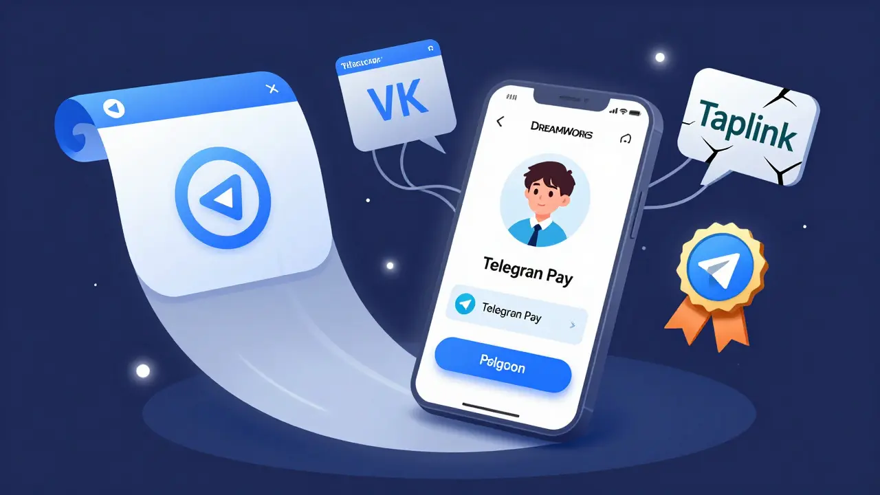 Студент записывается на курс внутри Telegram-чата, оплачивает и получает бейдж, без перехода в браузер.