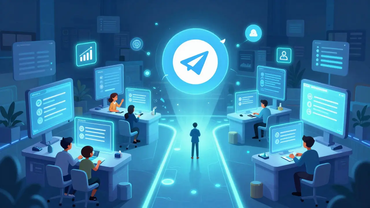 Виртуальный кампус в чате Telegram: студенты изучают лаборатории, участвуют в лекциях и играют в квизы.