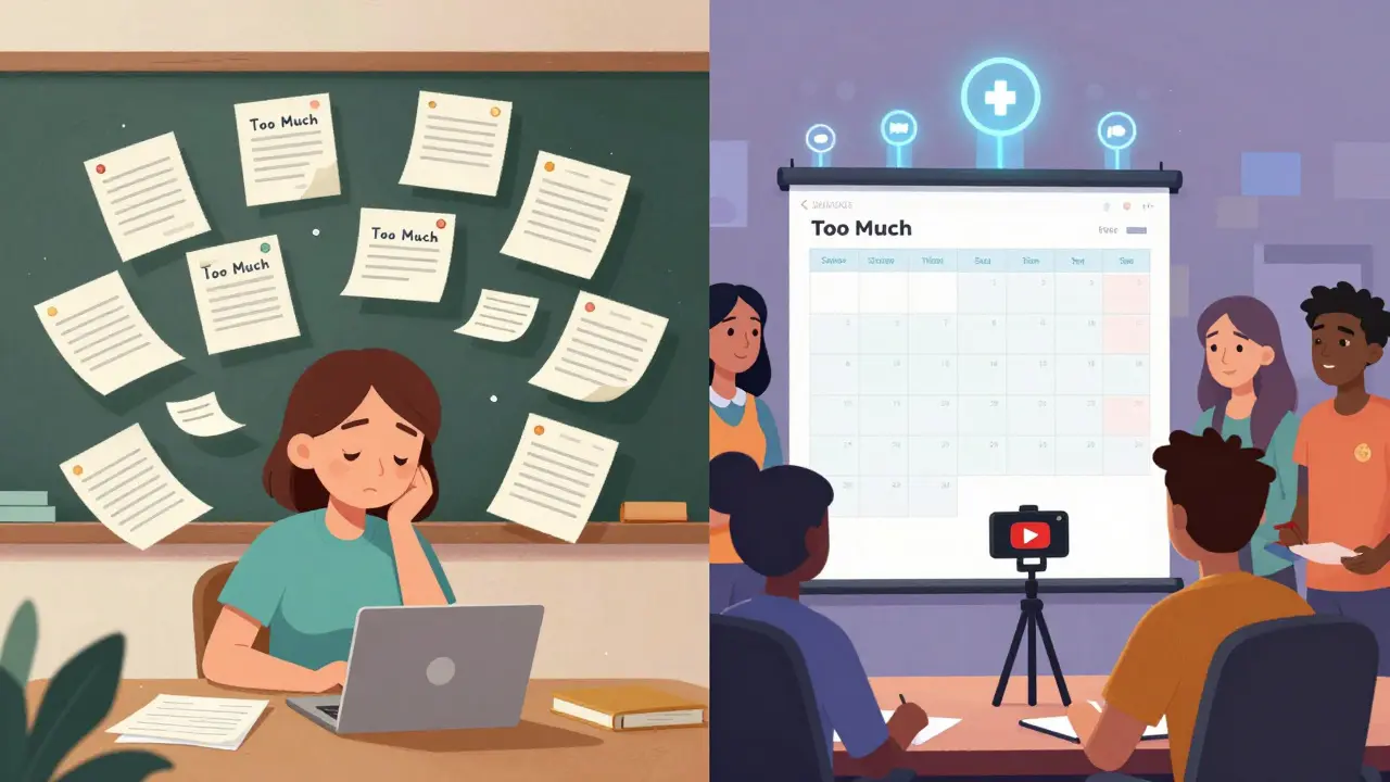 Две школы: одна перегружена постами, другая — организована и спокойна, с акцентом на качество контента.