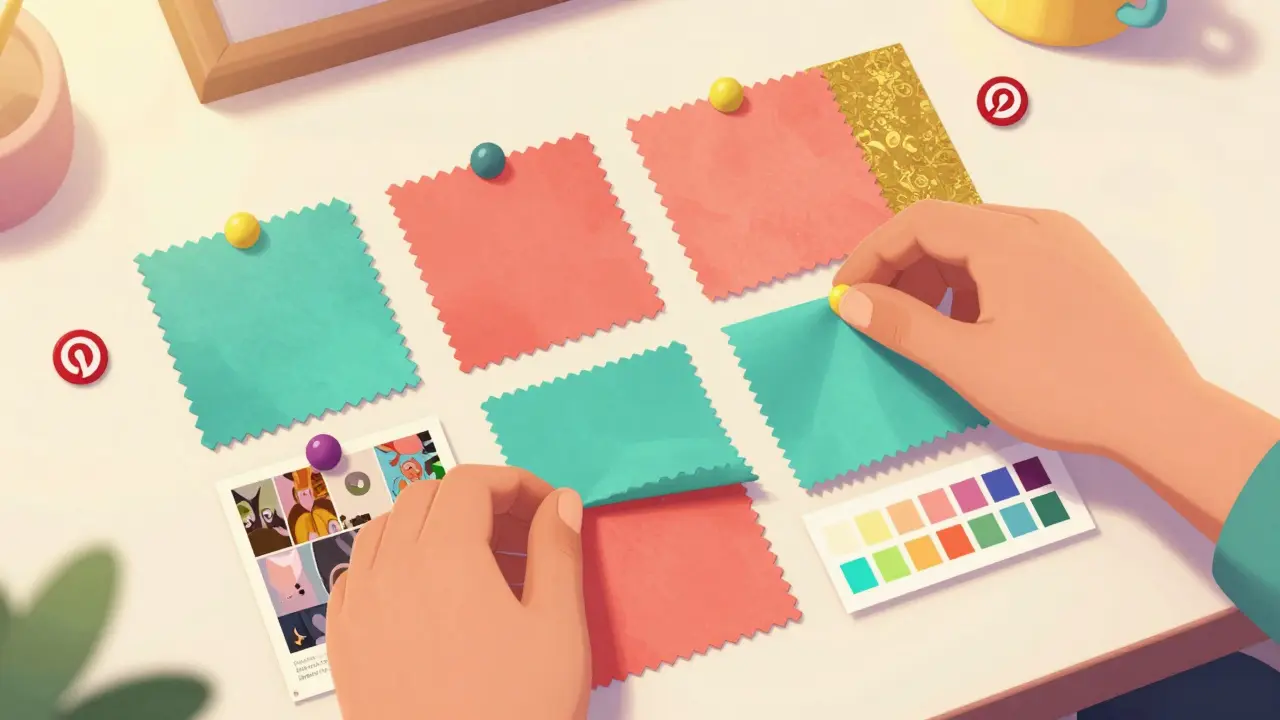 Создание мудборда с цветовыми образцами и визуальными референсами