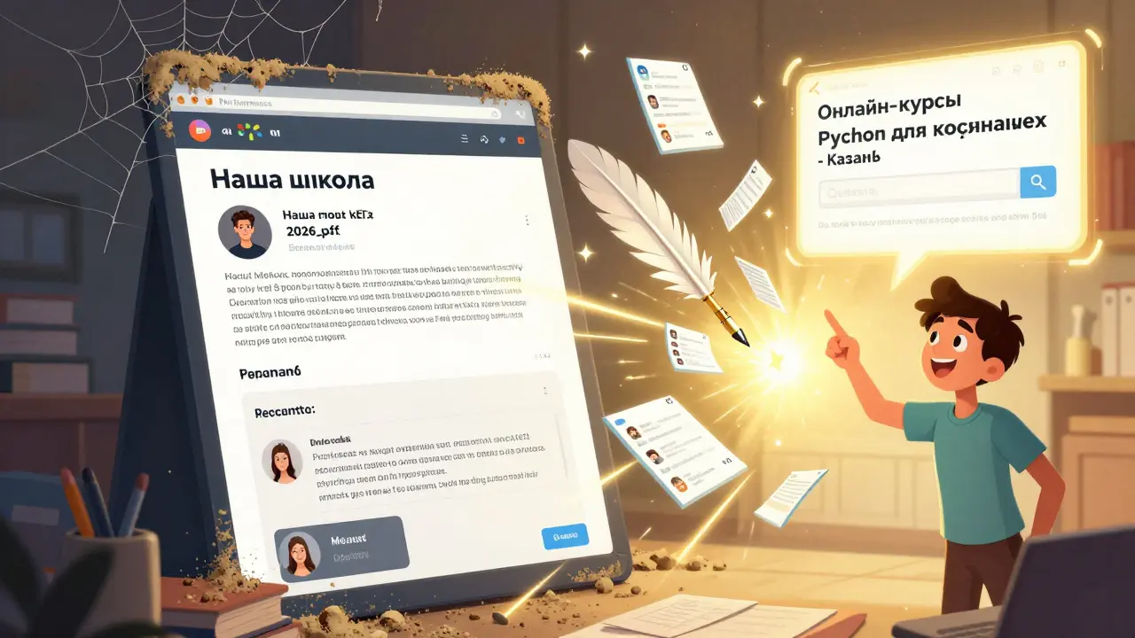 Сравнение неоптимизированной и оптимизированной группы ВКонтакте с волшебными ключевыми словами.