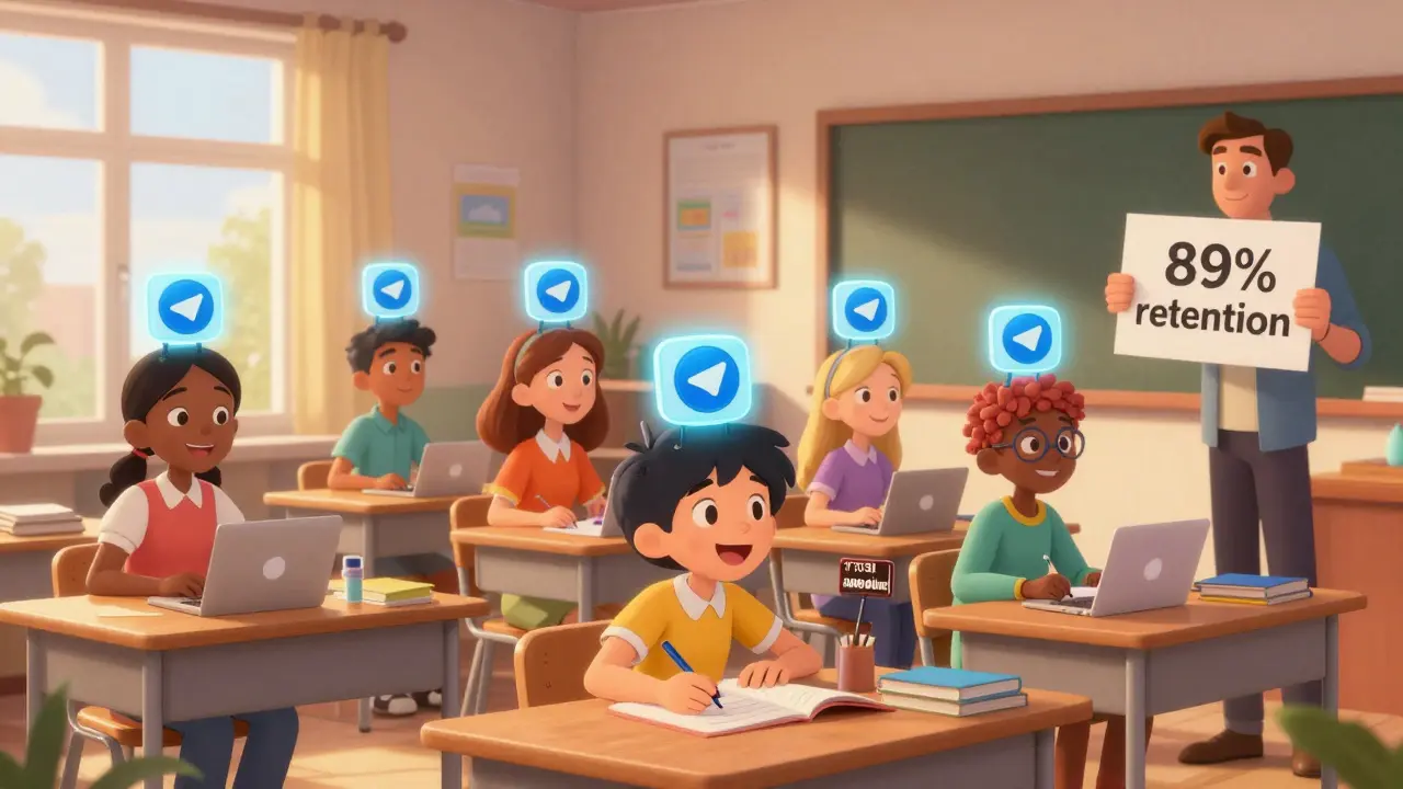 Студенты в России: один с плавным Telegram-ботом, другой с застрявшим VK-ботом, подсвеченные теплым светом.