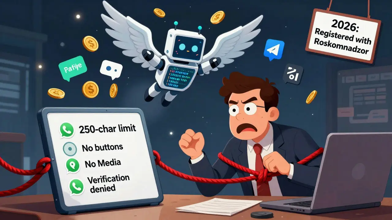 WhatsApp-бот в цепях, а Telegram-бот летит как супергерой с оплатами и голосовыми сообщениями.