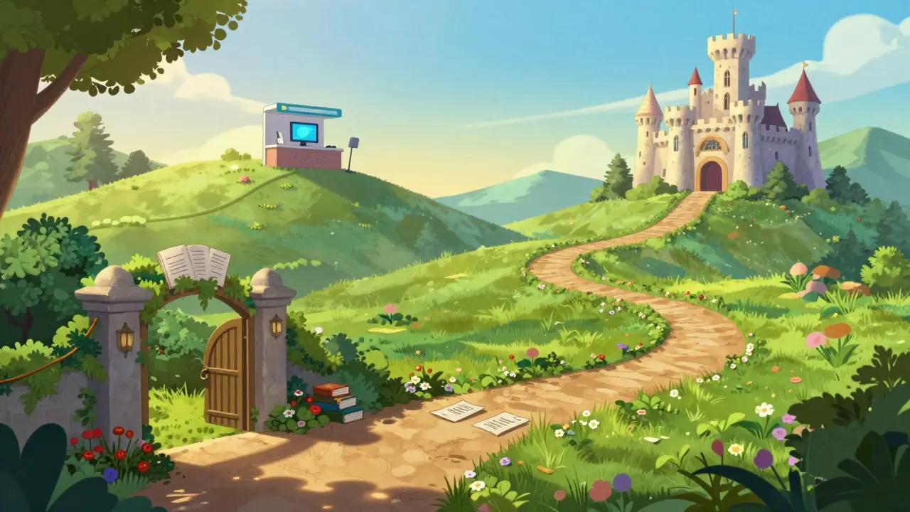 Маршрут клиента по уровням обучения в сказочной академии.