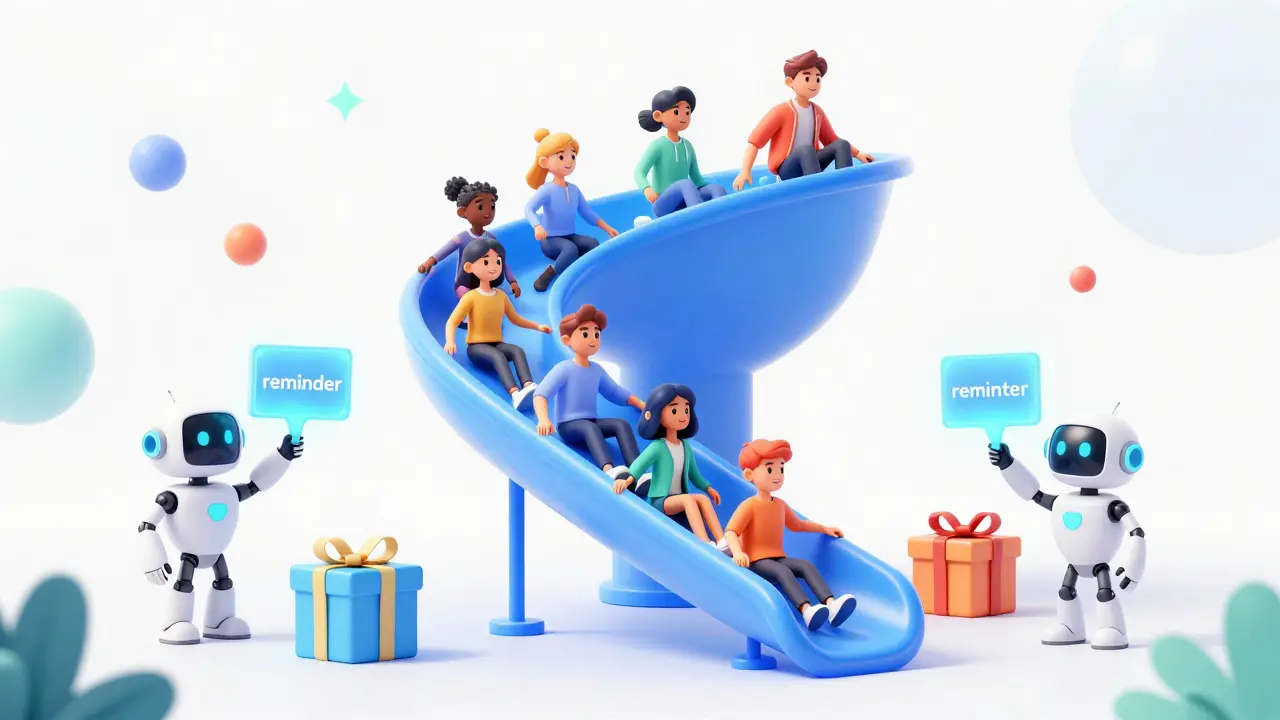 Персонажи в воронке продаж с помощью дружелюбных роботов-помощников