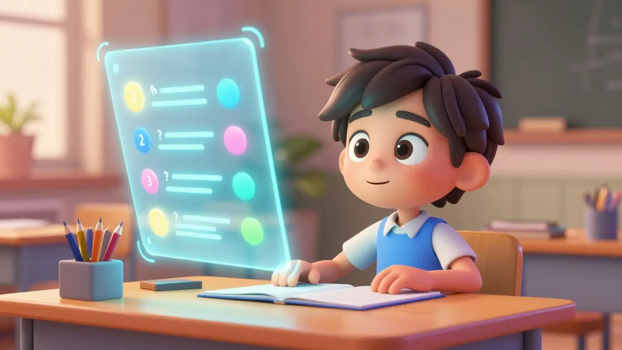 Студент с интересом заполняет простой и дружелюбный онлайн-опрос